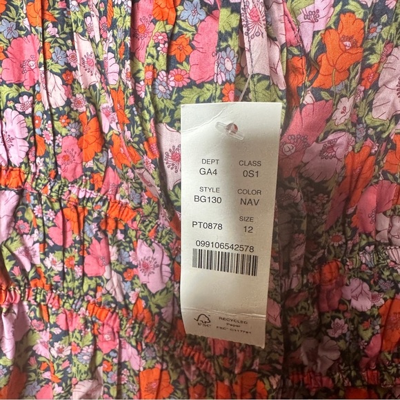 J. Crew Cinched-waist Organic Cotton Dress in Liberty® Meadow Song  NWT - Picture 5 of 7